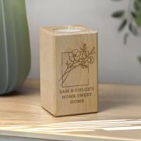 Personalised Floral Bouquet Wooden Tealight Holder Extra Image 1 Preview